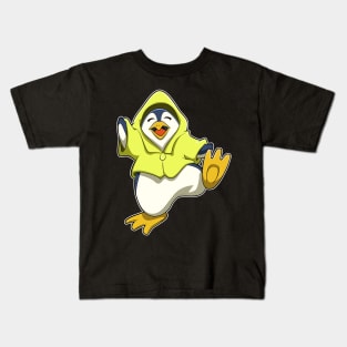 Penguin with Raincoat Kids T-Shirt